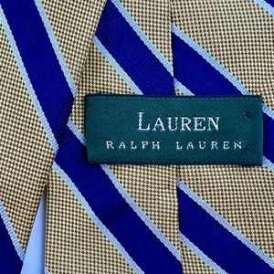 Lauren yellow and navy stripe tie